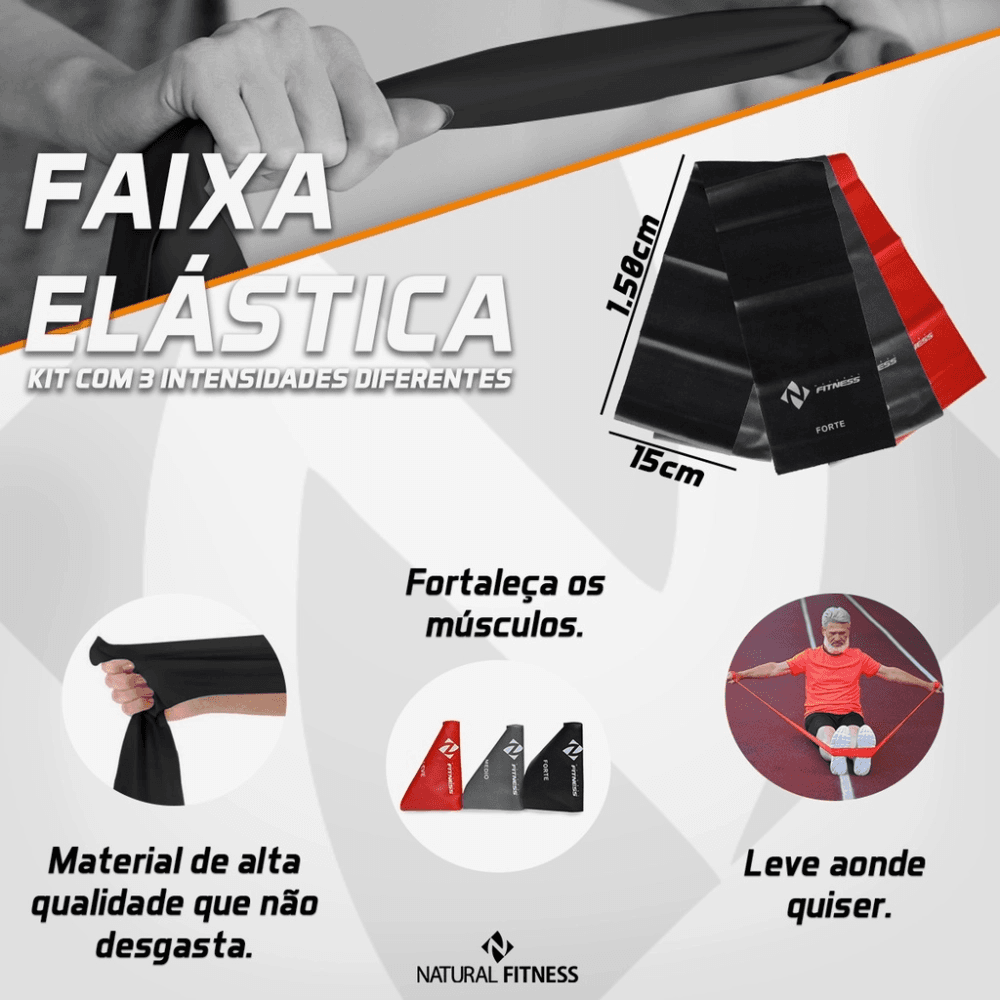 Kit 3 Faixas Elasticas Thera Band Consport