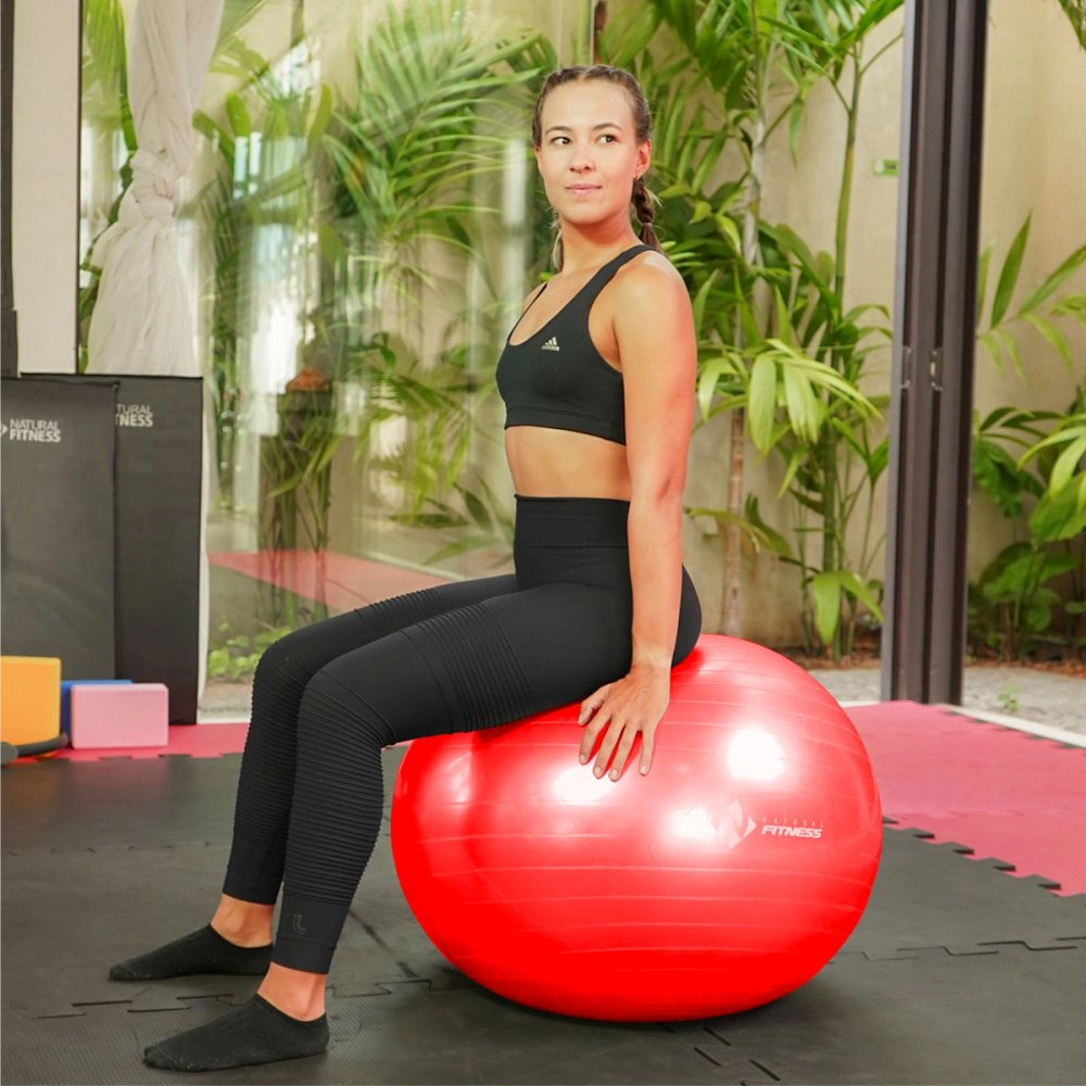 Bola Suíça para Pilates e Ginástica - 55cm - Vermelha