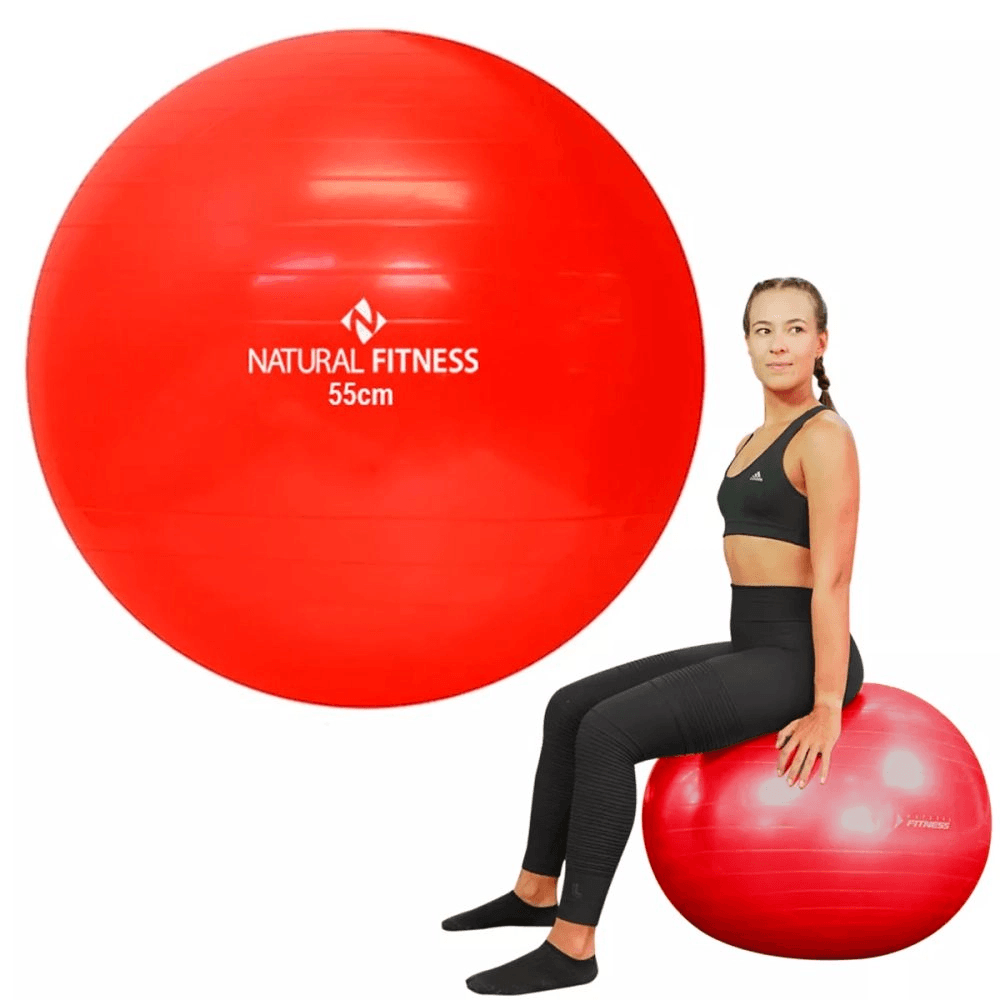 Bola Suíça para Pilates e Ginástica - 55cm - Vermelha