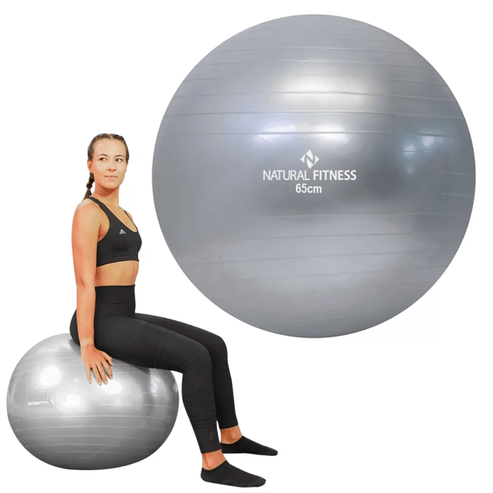 Bola Suíça para Pilates e Ginástica - 65cm - Cinza