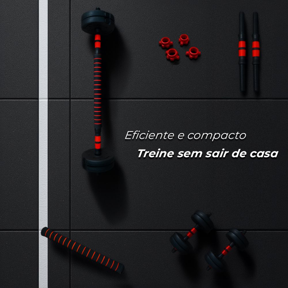 Kit de Musculação Ajustável 6 em 1 – Completo, Seguro e Versátil para Treinar Todo o Corpo em Casa 20kg| Consport