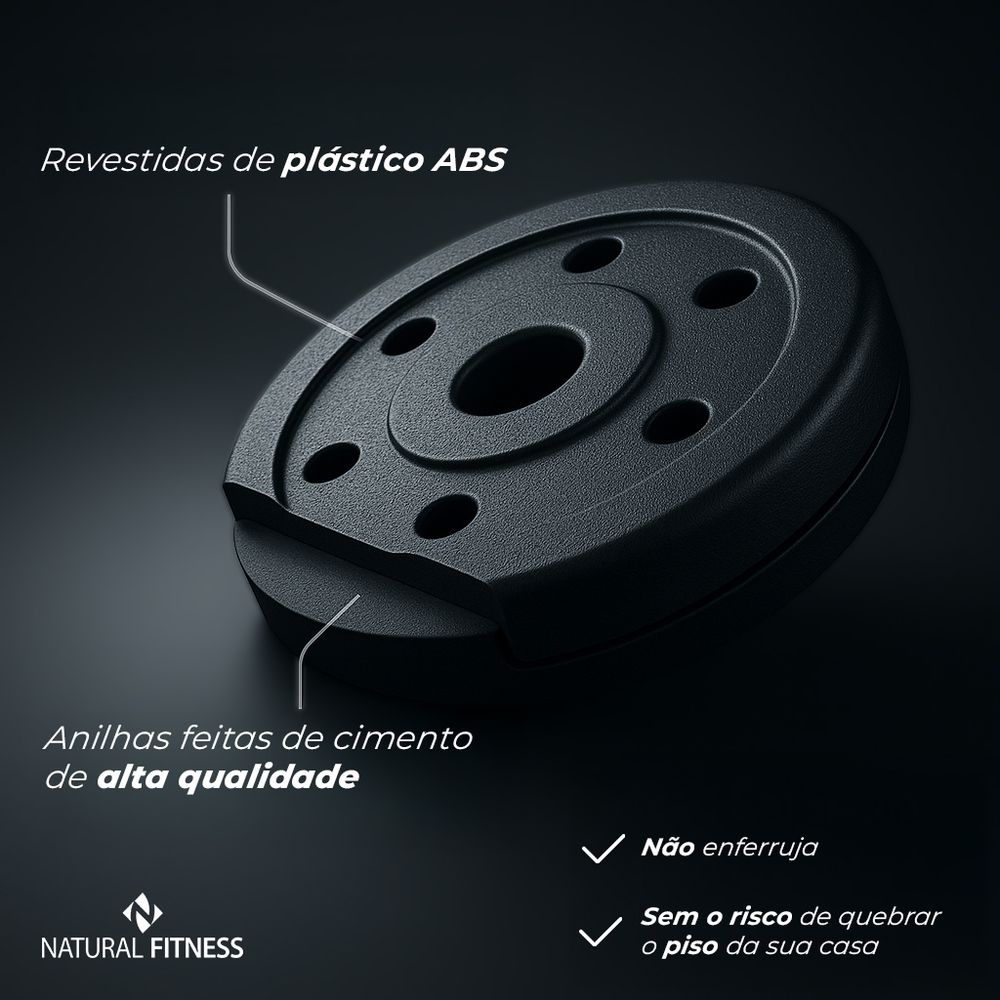 Kit de Musculação Ajustável 6 em 1 – Completo, Seguro e Versátil para Treinar Todo o Corpo em Casa 20kg| Consport