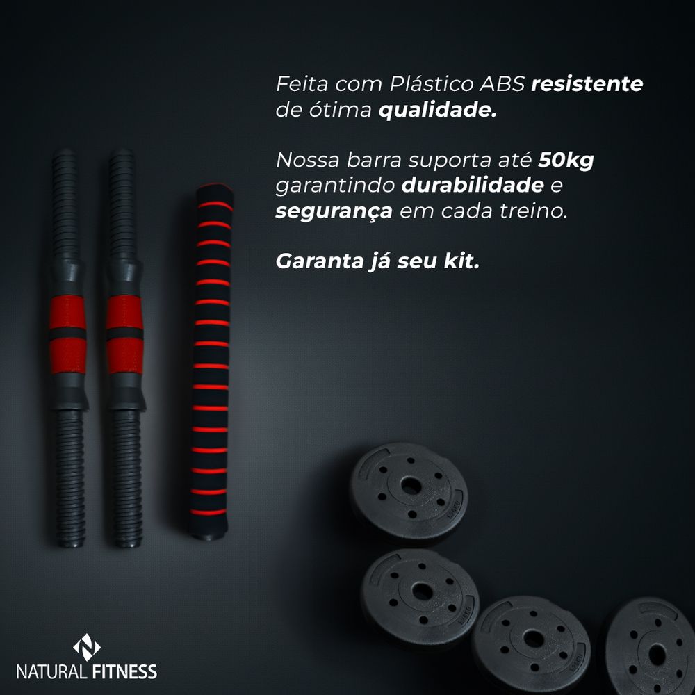 Kit de Musculação Ajustável 6 em 1 – Completo, Seguro e Versátil para Treinar Todo o Corpo em Casa 20kg| Consport