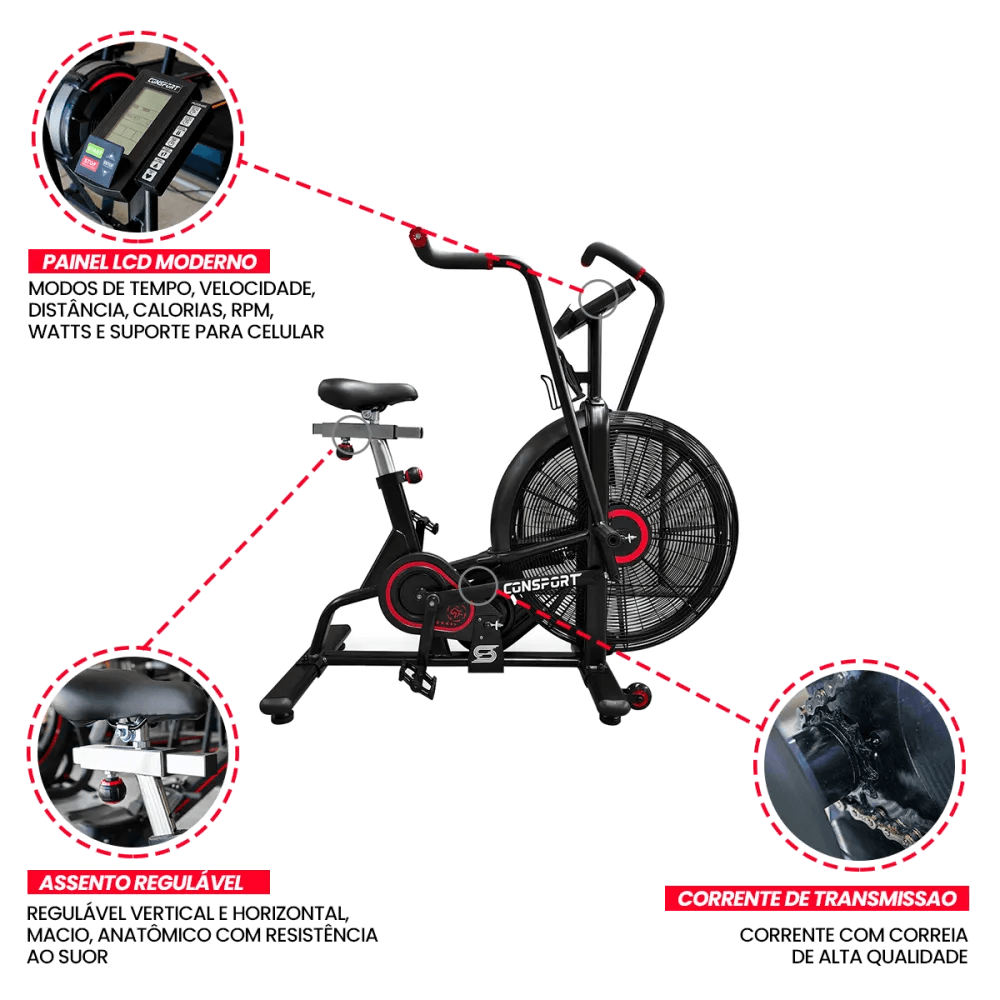 Pré-Venda Bicicleta Air Bike Profissional - Consport