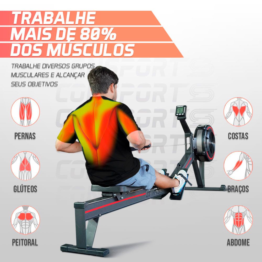Simulador Air Remo Consport - Treino Funcional e Cardio Indoor