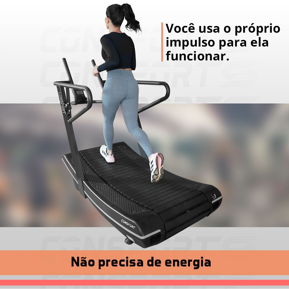Esteira Curva Simulador de Corrida Consport - Simulador de Corrida Sem Motor para Treino Intenso