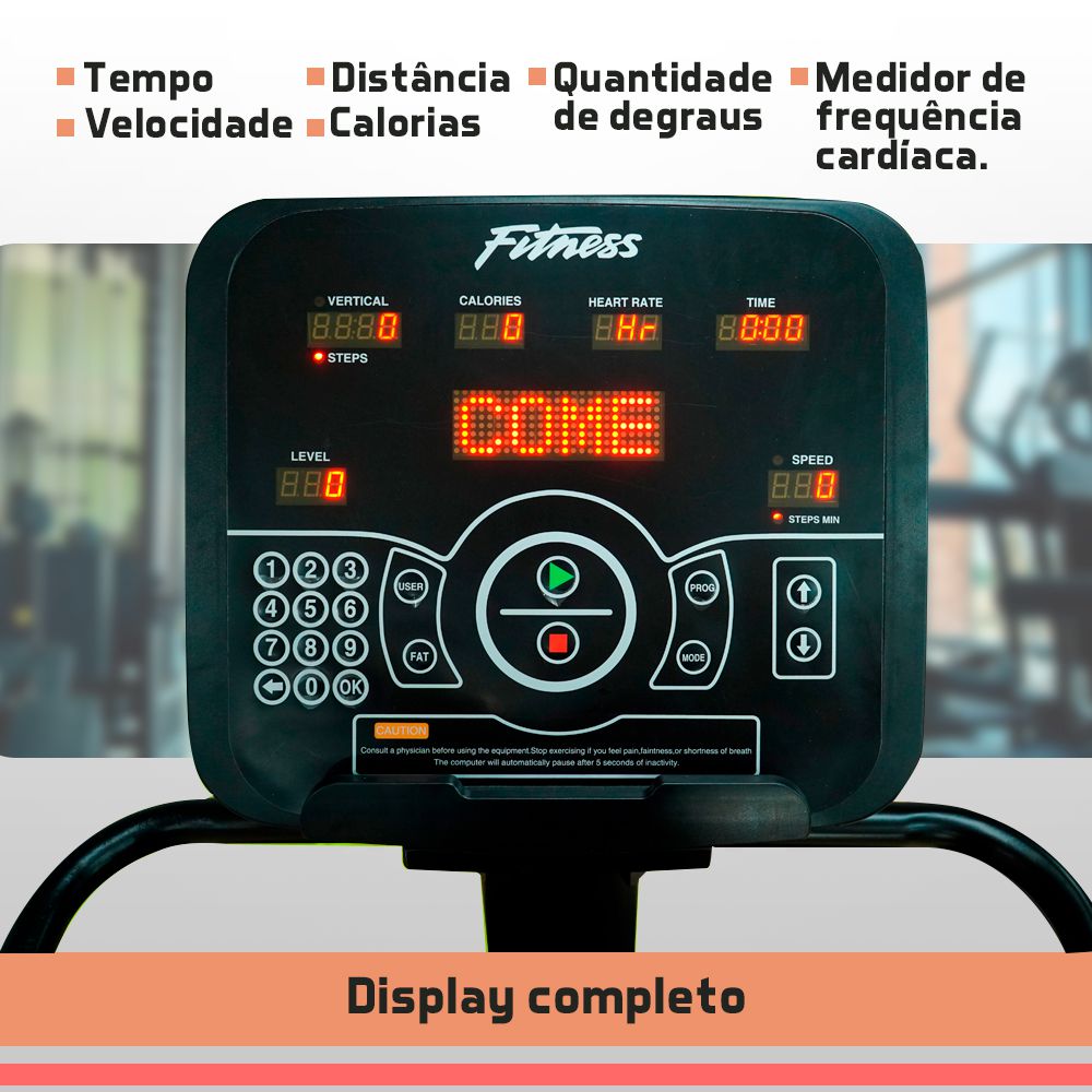 Simulador de Escada Profissional Consport para Academia com Painel Digital e Apoio Anatômico