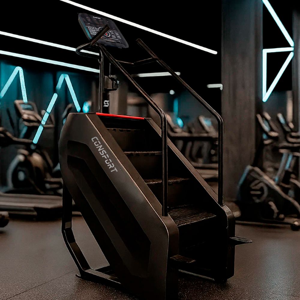 Simulador de Escada Profissional Consport para Academia com Painel Digital e Apoio Anatômico