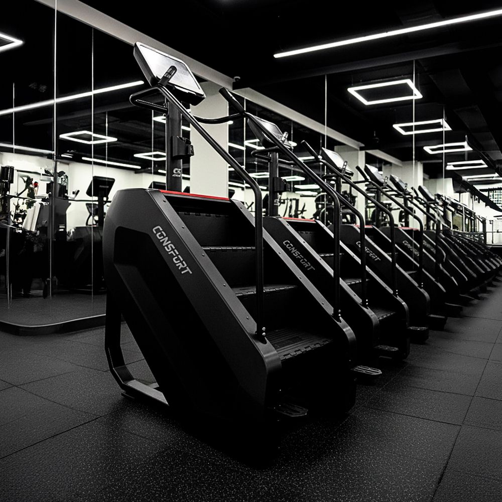 Simulador de Escada Profissional Consport para Academia com Painel Digital e Apoio Anatômico