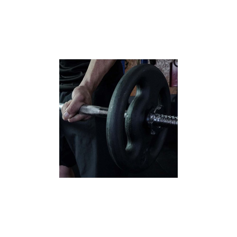 Barra de Musculação Reta Com Rosca Maciça Recartilhada 180 cm - Consport 