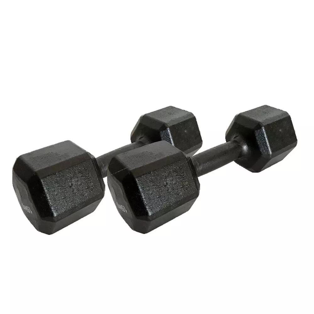 Par de Dumbbell Sextavado Pintado - 18kg