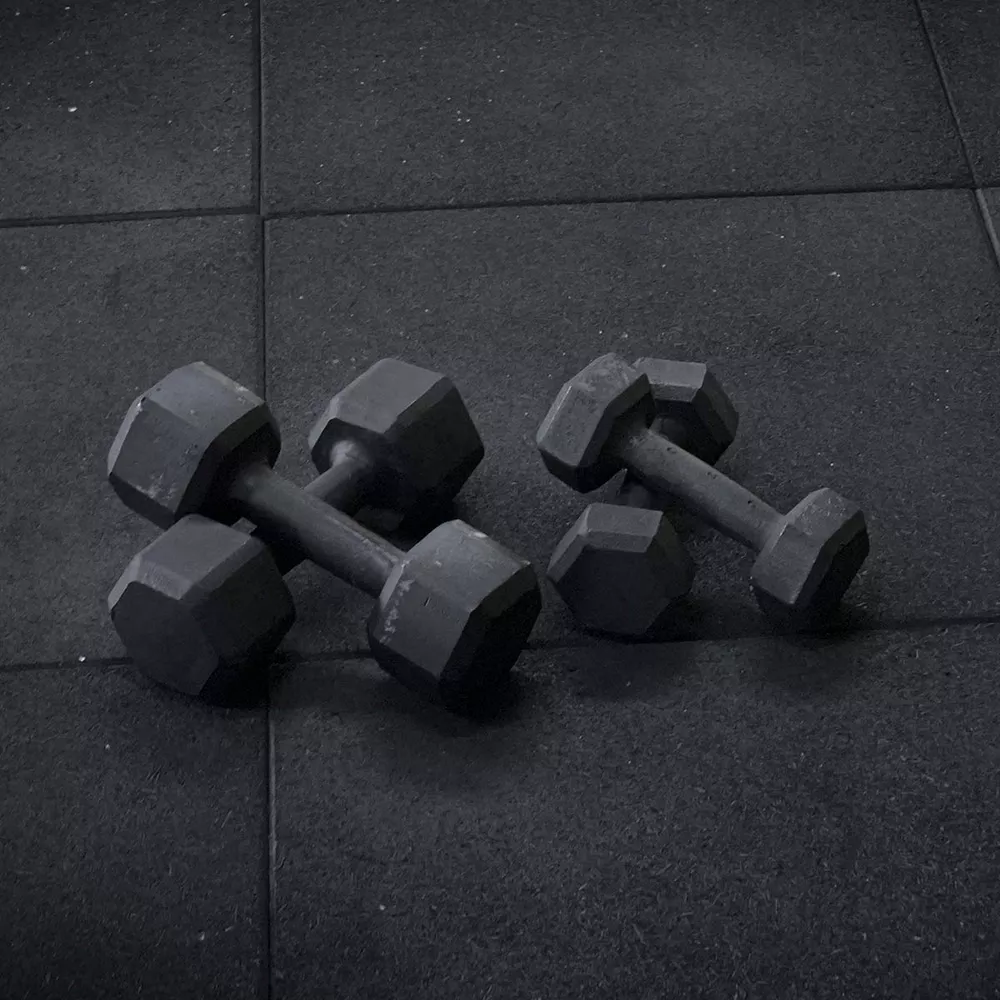 Par de Dumbbell Sextavado Pintado - 28kg