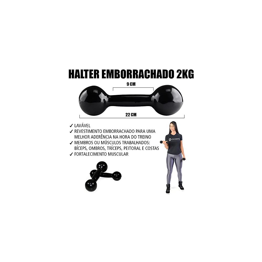 Par de Halter Emborrachado - 2kg