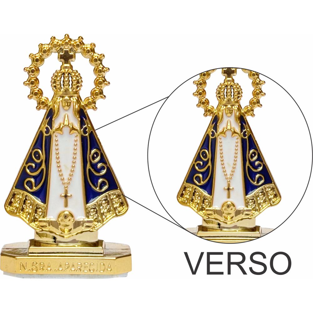 Imagem Nossa Senhora Aparecida Dourada Coroa Com Adesivo