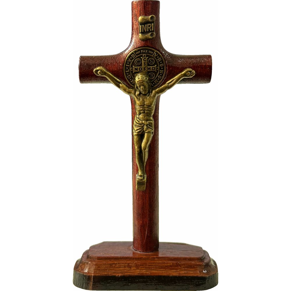 Crucifixo Madeira 9cm De Mesa
