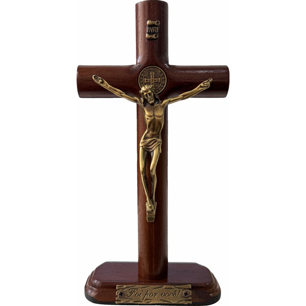 Crucifixo Madeira 18,5cm - "Foi Por Você"