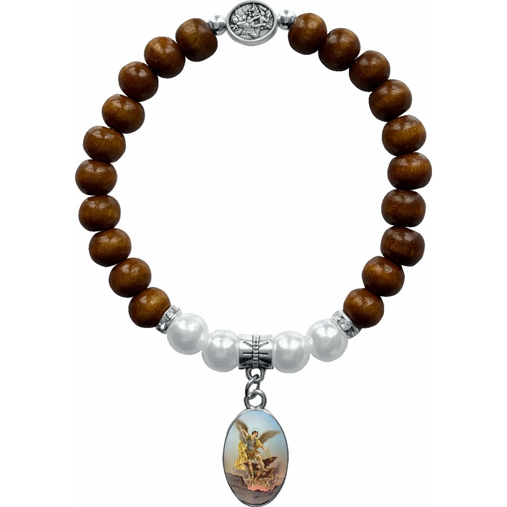 Pulseira Madeira Com Pérola São Miguel