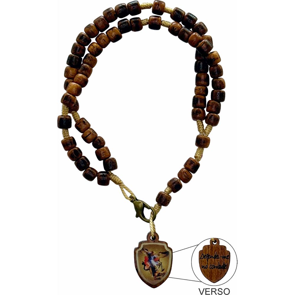 TERÇO PULSO MADEIRA SÃO MIGUEL ESCUDO