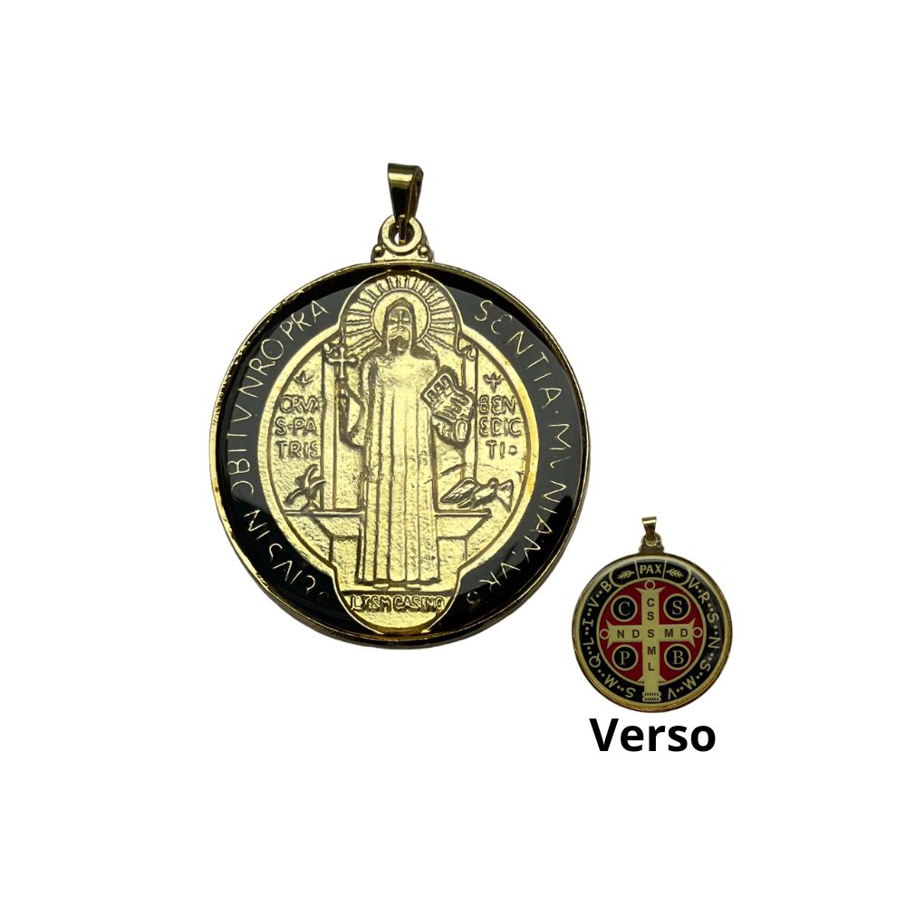 Pingente Medalha São Bento Resinada 22 Mm