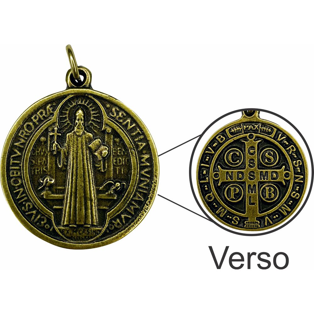 Medalha São Bento Ouro Velho Media 18 Mm