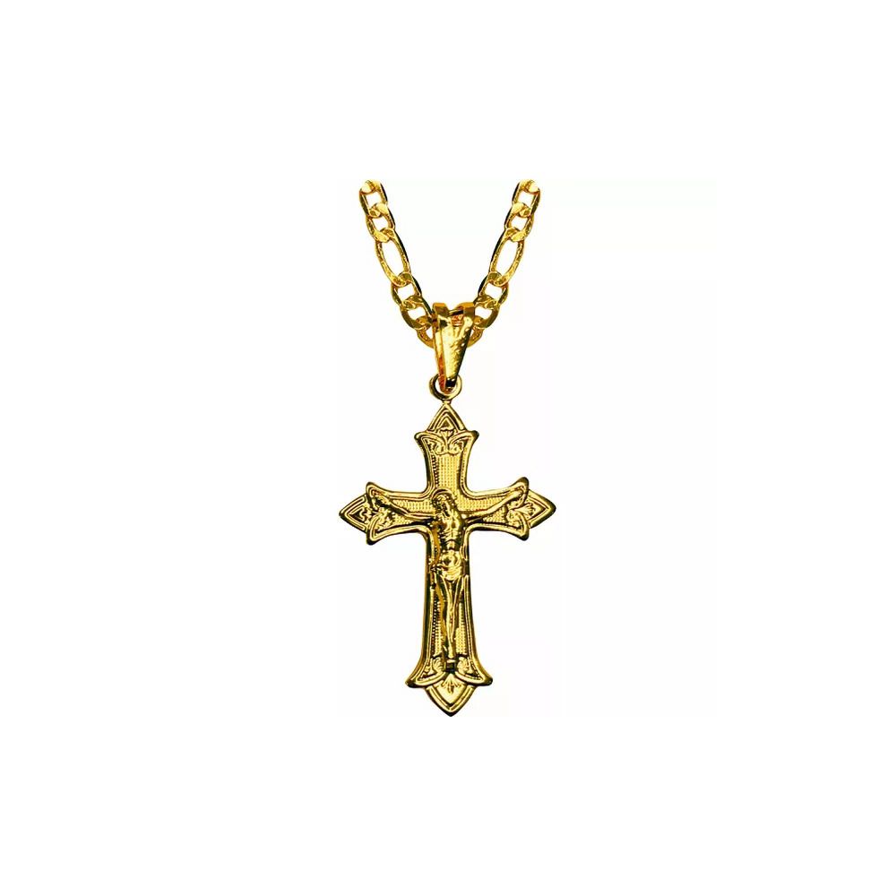 CORRENTE COM CRUCIFIXO 3,3X2,2CM F OURO