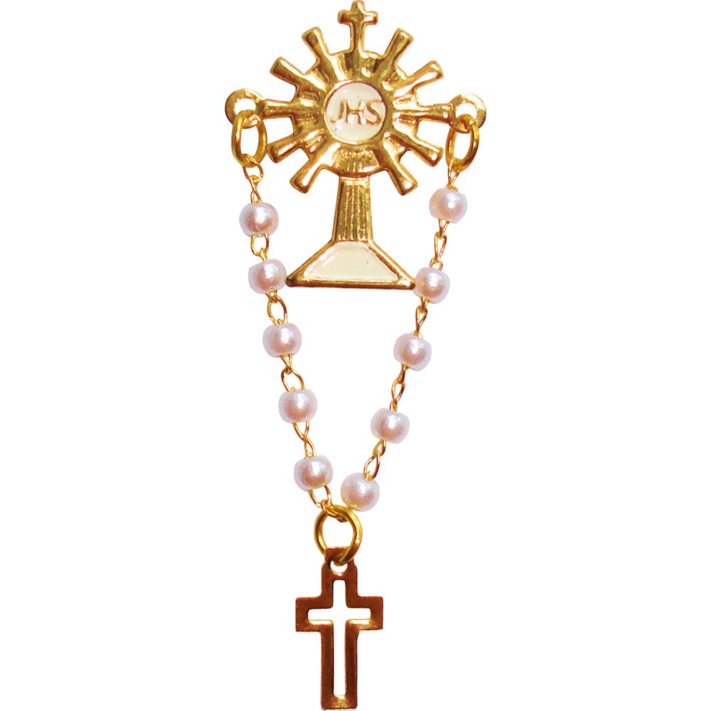 Broche Botton Ostensório Com Dezena