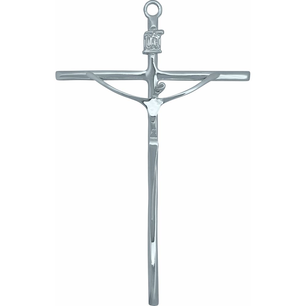 Cruz Crucifixo Parede Estilizado 18,5x11,5cm Prateado