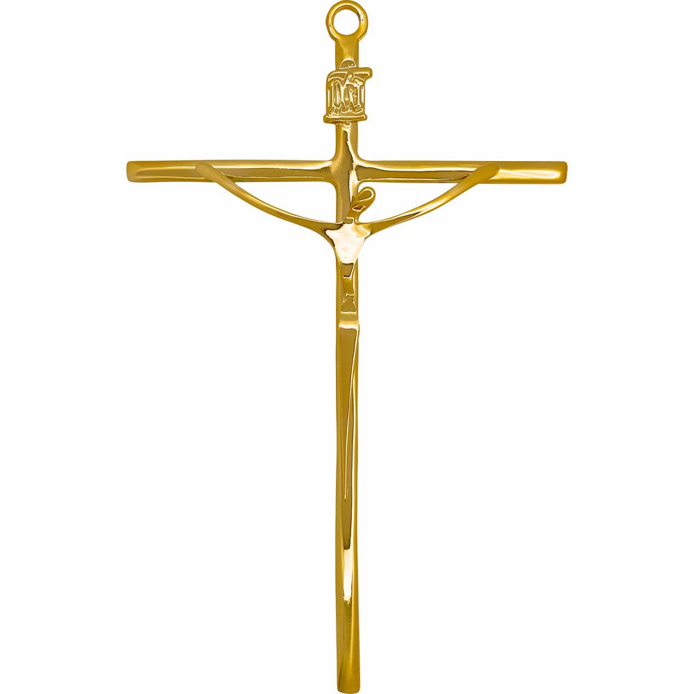 Cruz Crucifixo Parede Estilizado 18,5x11,5cm Dourado