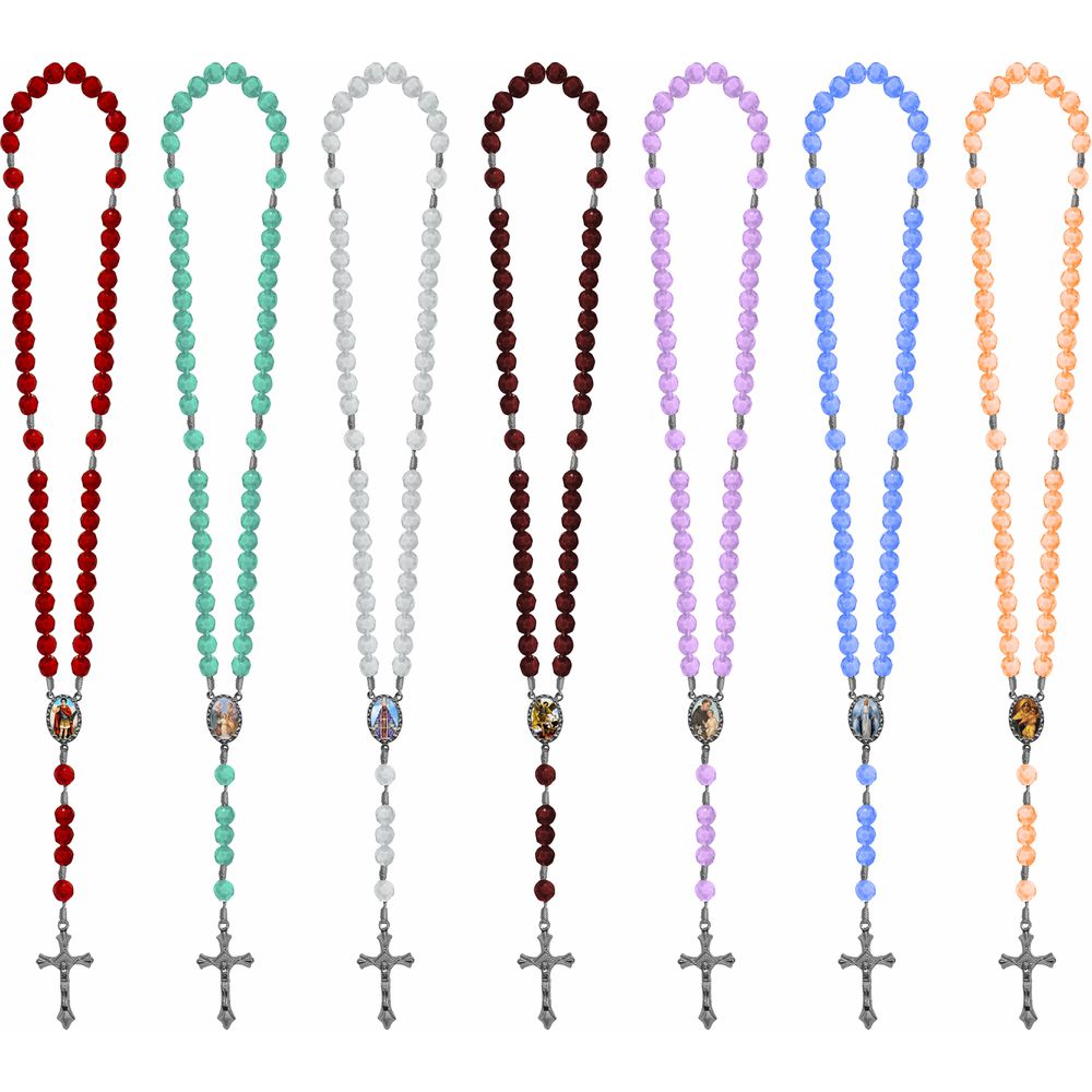Rosário Terço Acrílico Cordão Com Triâgulo Resinado 6mm