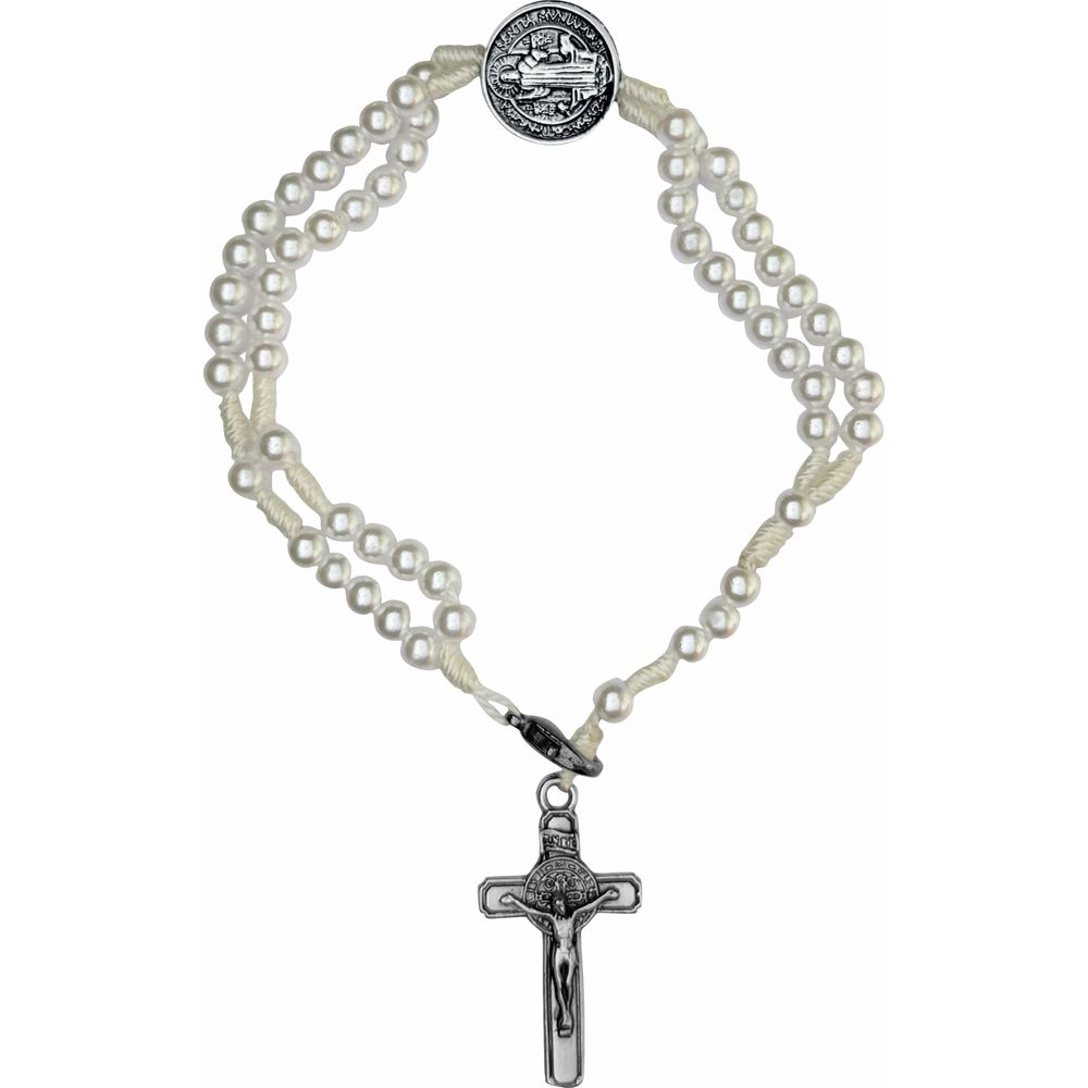 Rosário Terço Pulso Pulseira Pérola São Bento