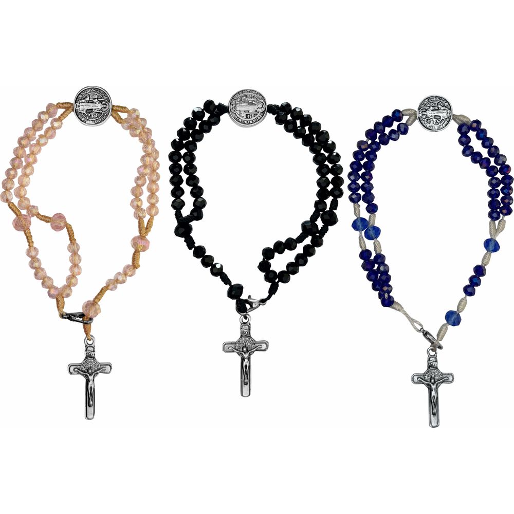 Rosário Terço Pulso Pulseira Cristal São Bento