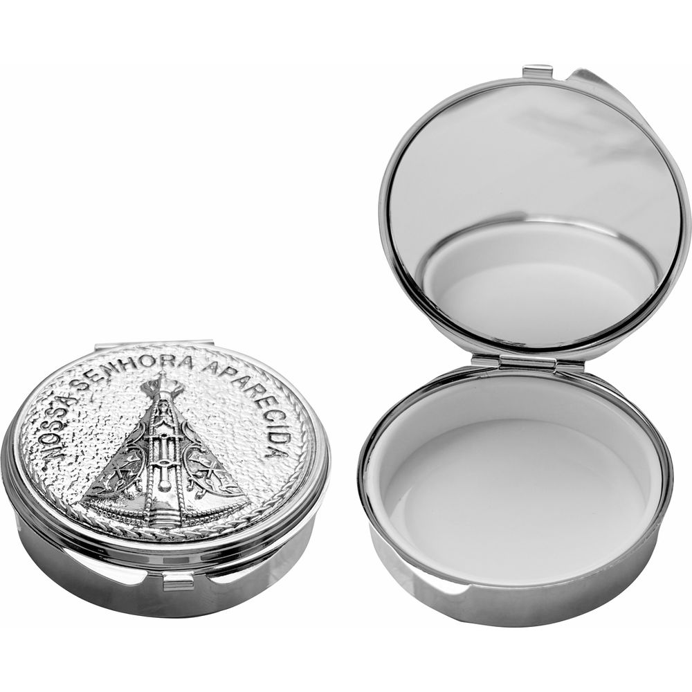 Teca Porta Terço Hostia Nossa Senhora Aparecida 5cm