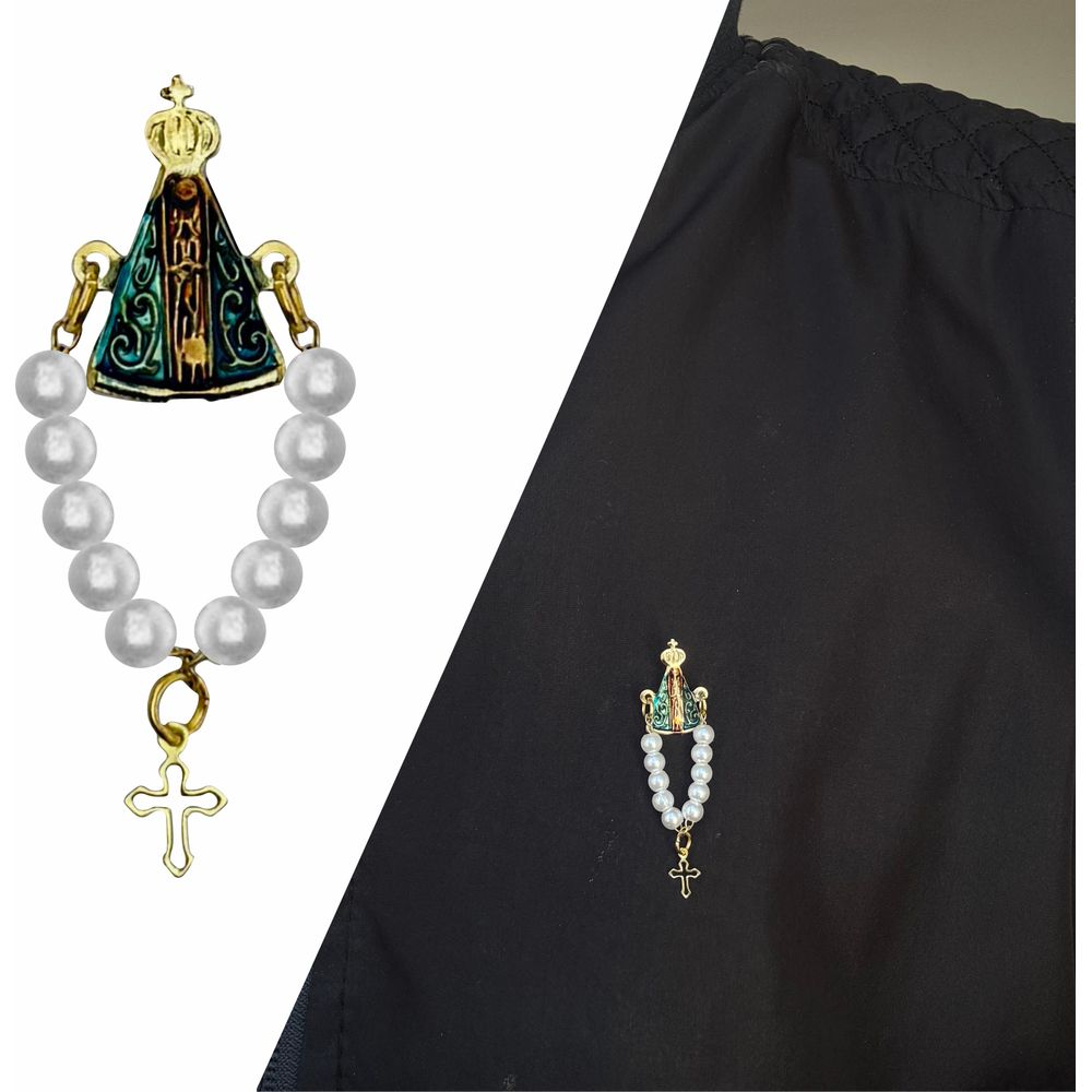 Botton Nossa Senhora Aparecida Com Dezena