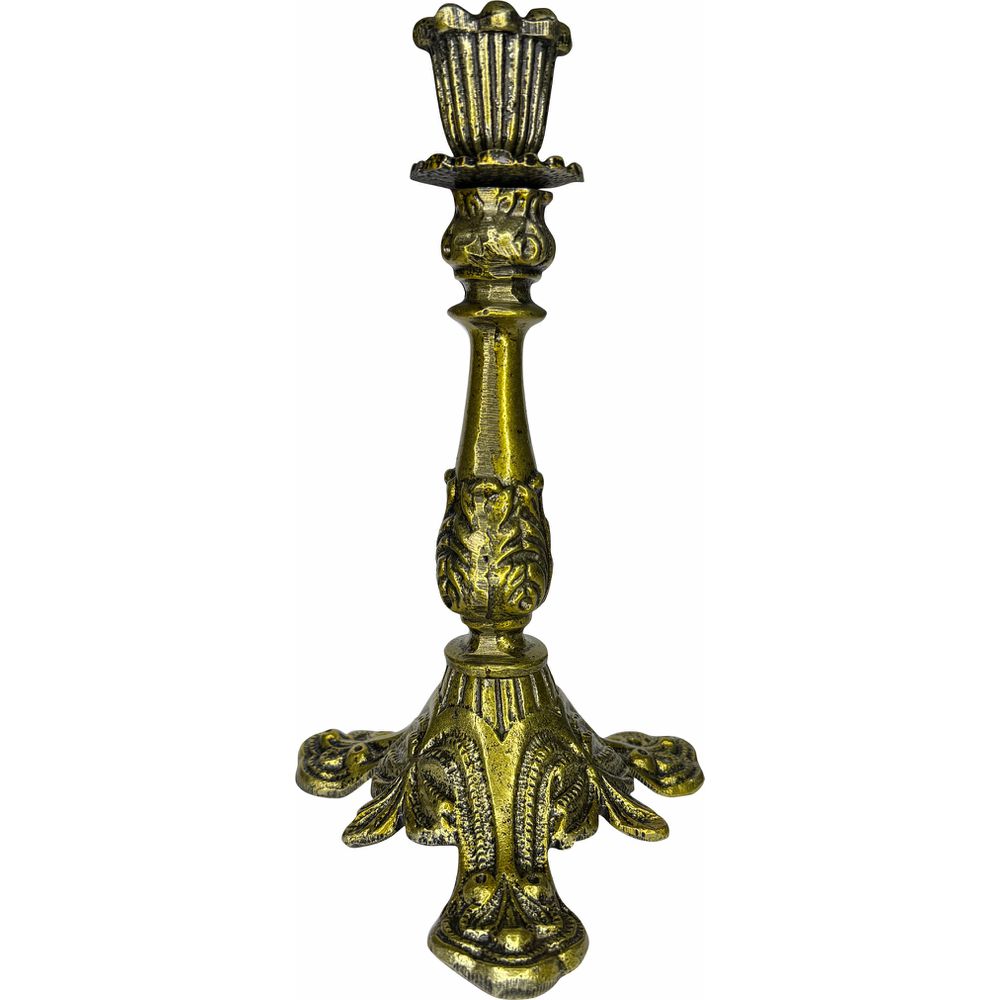Castiçal Candelabro Ouro Velho Para Vela De Até 2,5cm