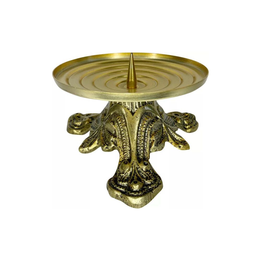 Castiçal Candelabro Baixo 7x13 Cm Ouro Velho