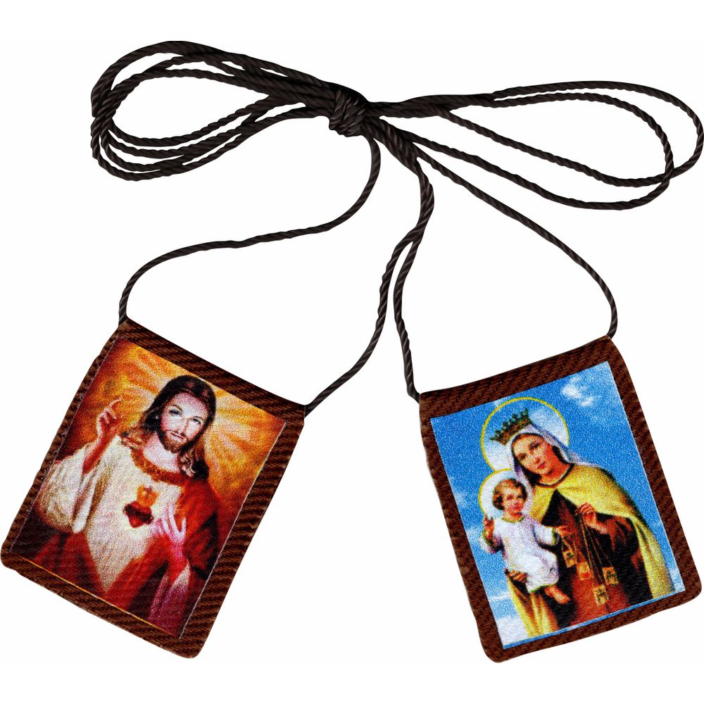 Escapulario Nossa Senhora Do Carmo Tecido 3,6x3,2cm