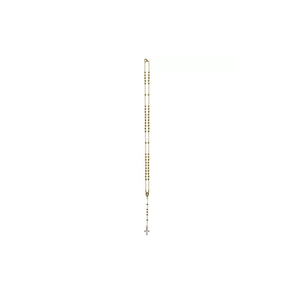 Rosário Terço Colar Pescoço Dourado Folheado a Ouro 3mm