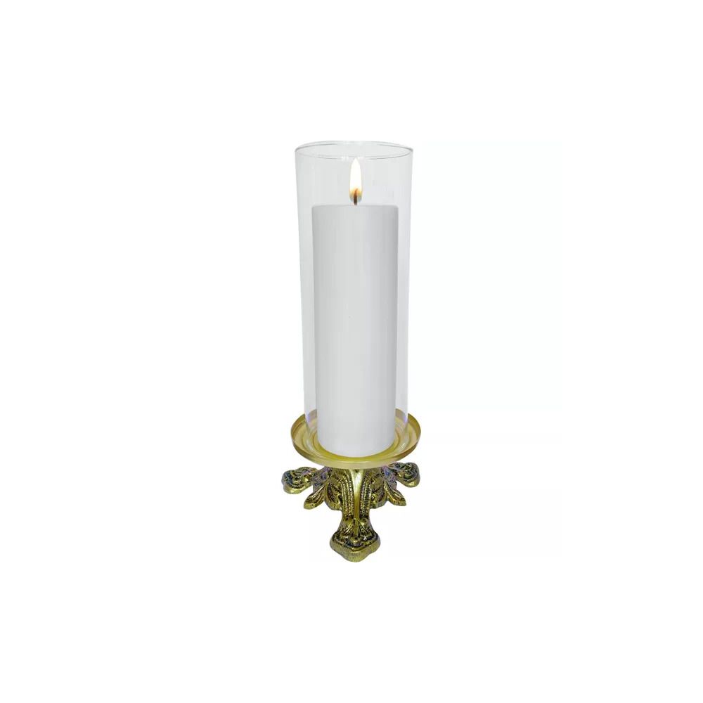 Kit Castiçal Candelabro Baixo 7x13 Ouro Velho Com Donzela 24x9cm (vela Não Inclusa)