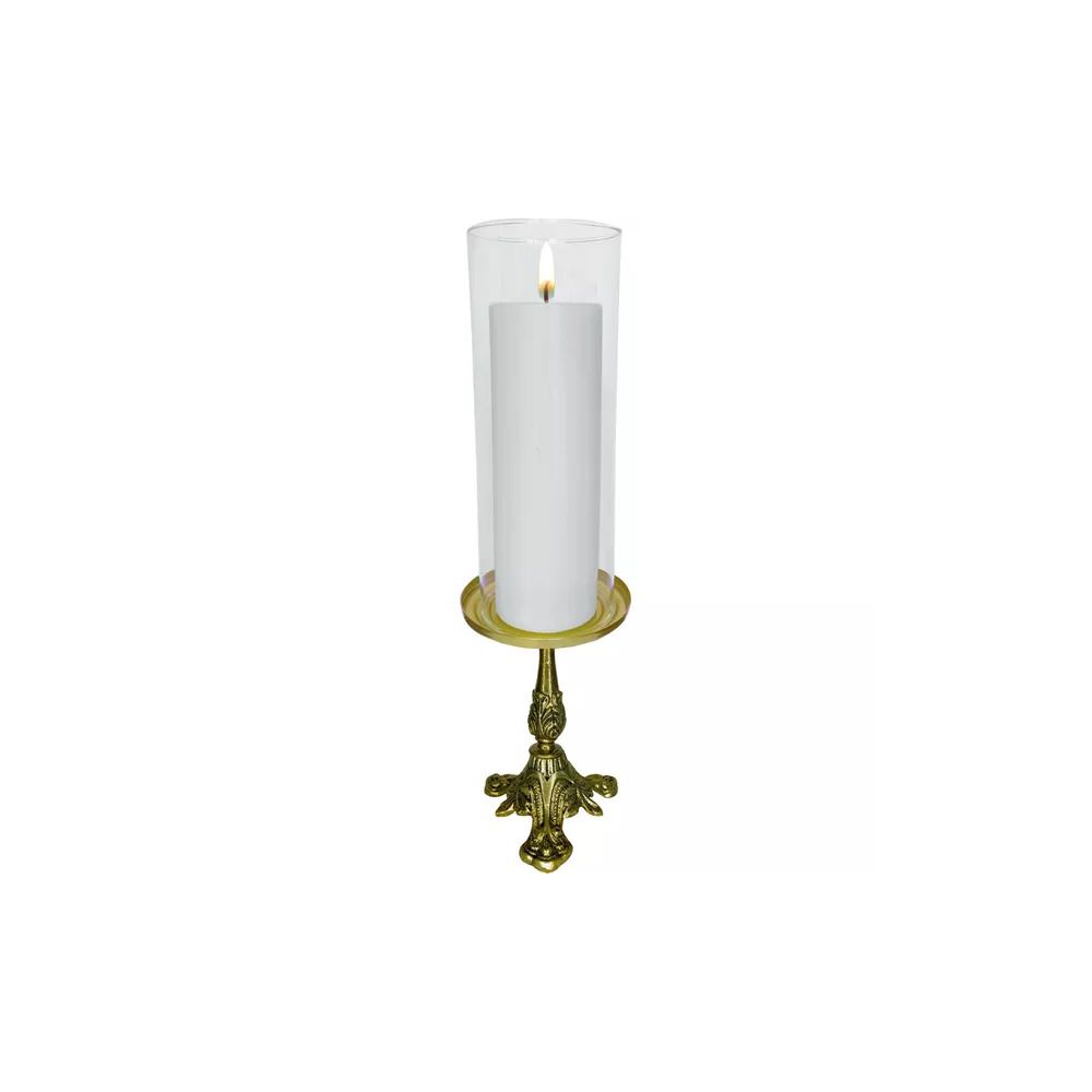 Kit Castiçal Candelabro Alto Ouro Velho 21x12 Cm Com Donzela 24x9cm (vela Não Inclusa)