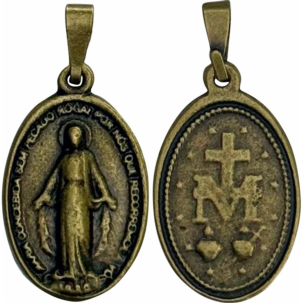 Medalha Milagrosa Ouro Velho 16x27 Mm Média