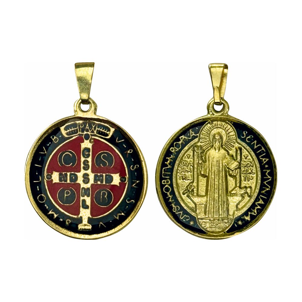 Pingente Medalha São Bento Resinada 22 Mm