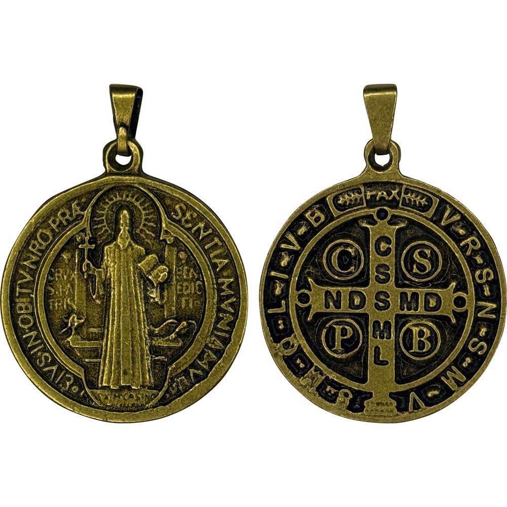 Medalha São Bento Ouro Velho Grande 30 Mm