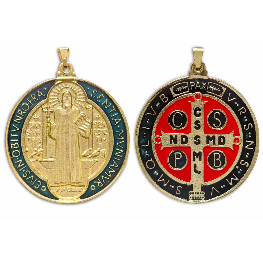Pingente Medalha São Bento Resinada 45 Mm