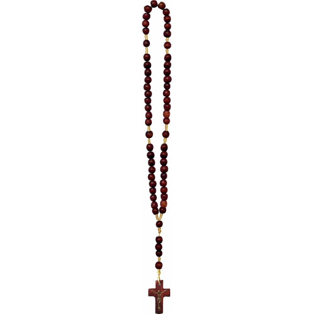 Rosário Terço Barato Madeira Cordão 4mm