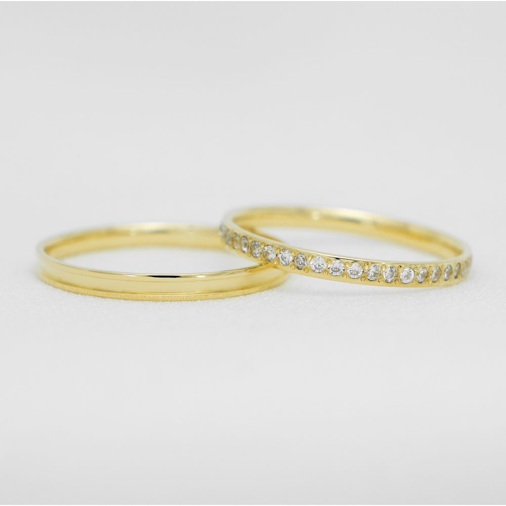 Aliança de Casamento em Ouro maciço Mavie Gold - Par