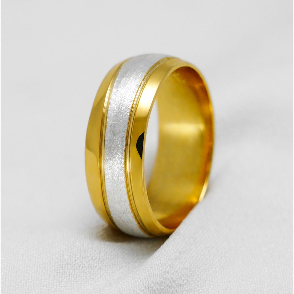 Aliança de Casamento em Ouro 18k ou 14k com banho de rodium Charm and Shine - Peça Única