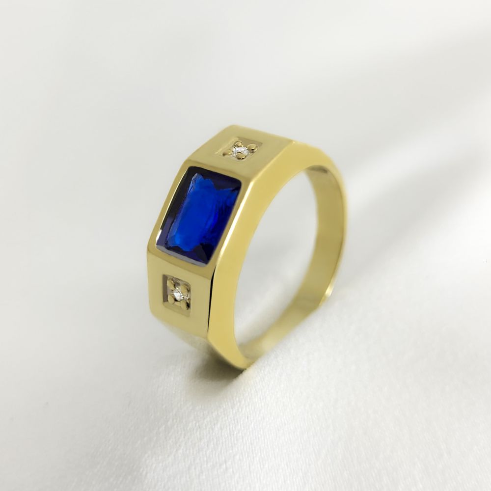 Anel de Formatura em Ouro Maciço Personalizado Liam - Peça Única
