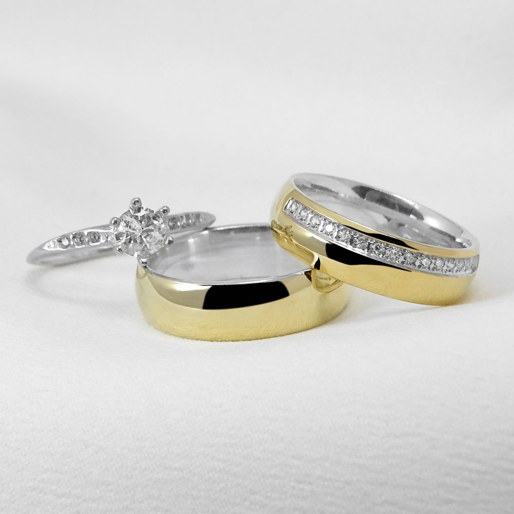 Aliança de Casamento em Ouro 6mm com base em Prata Always 06 - Combo