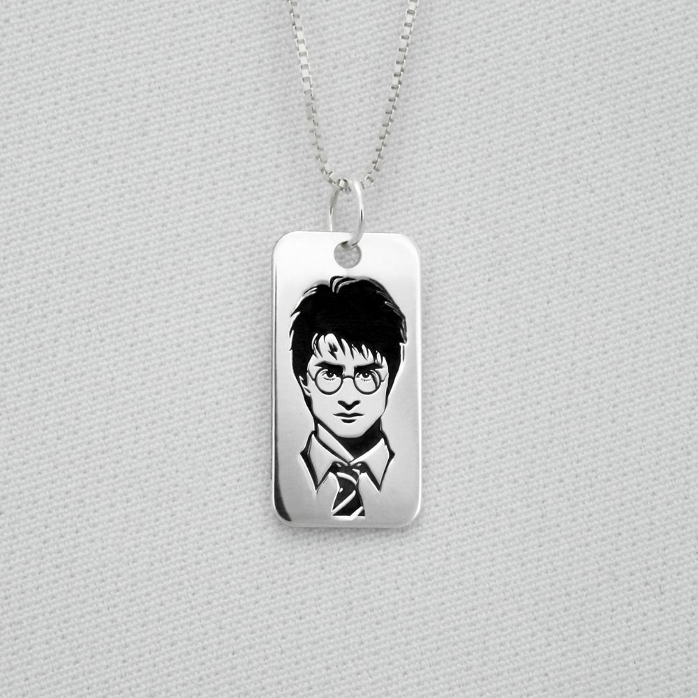Pingente Em Prata 995 Plaquinha com a face deHarry Potter