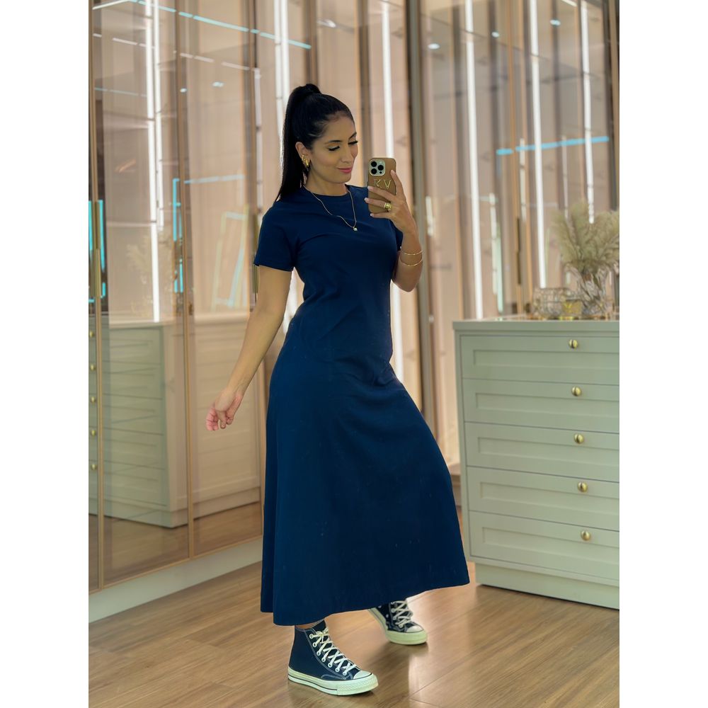 Vestido Leonora Azul Marinho